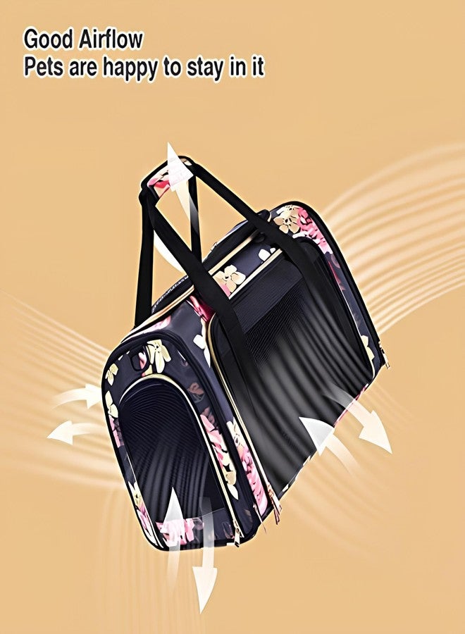 KIKA Pets Goldfinch Cat Bag Carrier | Small Dog Puppy Bag Carrier | Airline Dimension Approved Akasa - Medium Size (18 x 9.8 x 9.9 inches), French Peony Print - Image 2